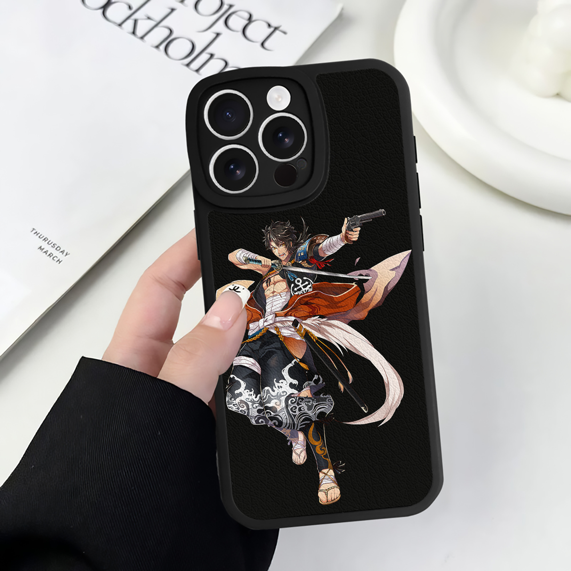 （画像用） 刀剣乱舞 Touken Ranbu 【iPhone 16シリーズ対応】シリコンスマホケース（レザー調） 材質：シリコン